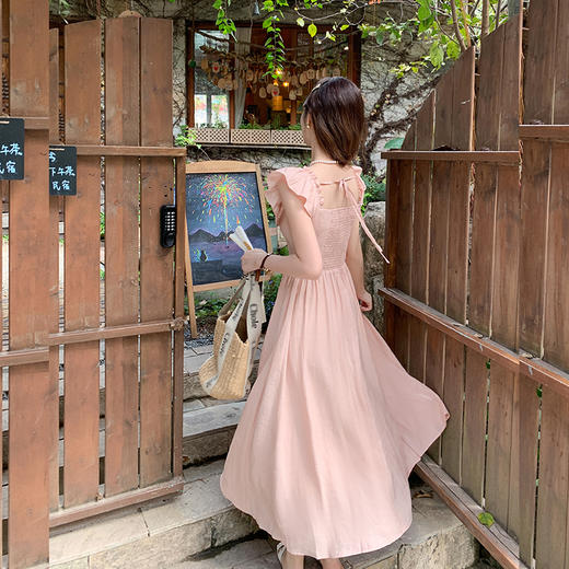 <曾小咸推荐> 【温柔蔷薇】粉色荷叶边连衣裙 商品图4