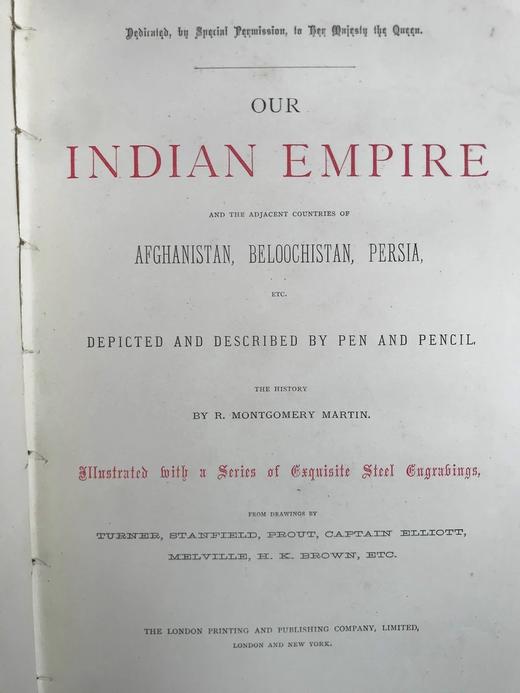 约19世纪后期 我们的印度帝国（卷1） 10余幅版画插图 漆布精装16开 商品图2
