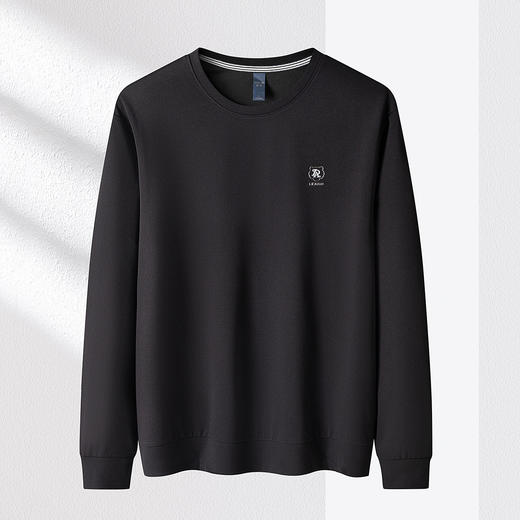 【玉米格 多色】罗蒙春秋男装卫衣时尚绣花弹力卫衣男士休闲百搭基础款圆领长袖t恤男 商品图6