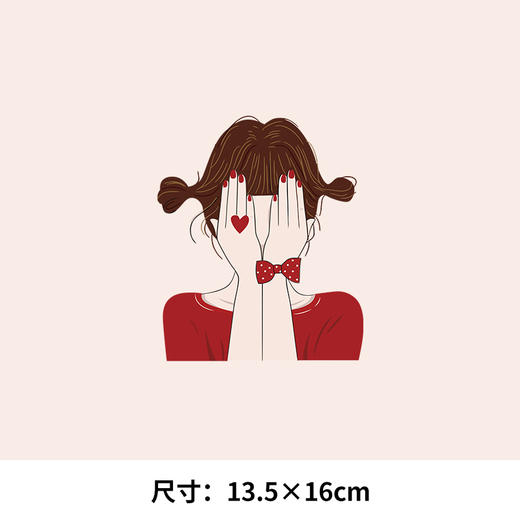 害羞的小女孩印花女装烫画贴A级过粉耐水洗防脱落DIYT恤卫衣熨烫图案 商品图0