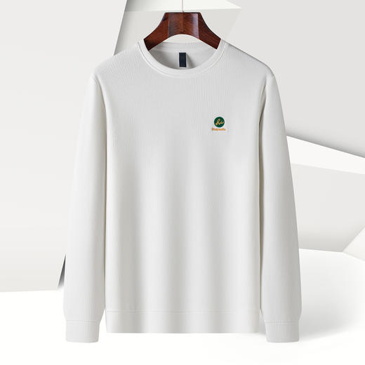 14LP3755714LP37557【提花条纹】罗蒙春秋男装卫衣前胸口袋卫衣男士时尚休闲百搭卫衣男圆领长袖T恤 商品图3