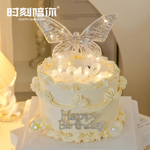【女神节专属】蝴蝶钻石女神生日蛋糕 商品图0