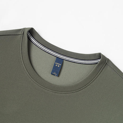 【肌理提花】罗蒙春秋男装卫衣贴布假口袋卫衣男士舒适休闲圆领长袖t恤男上衣 商品图6