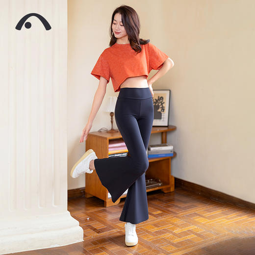 2024爱暇步春夏新品瑜伽运动健身普拉提高腰提臀喇叭裤X24024NSM 商品图2