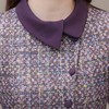 QYM-WL910长袖紫色连衣裙2024年春季新款气质女装修身中长款腰带A字裙 商品缩略图3