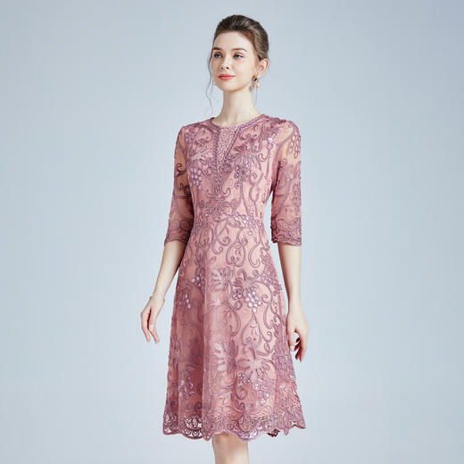 上海旗袍厂DNO连衣裙2024高端宴会旗袍连衣群4BA9019-1 商品图2