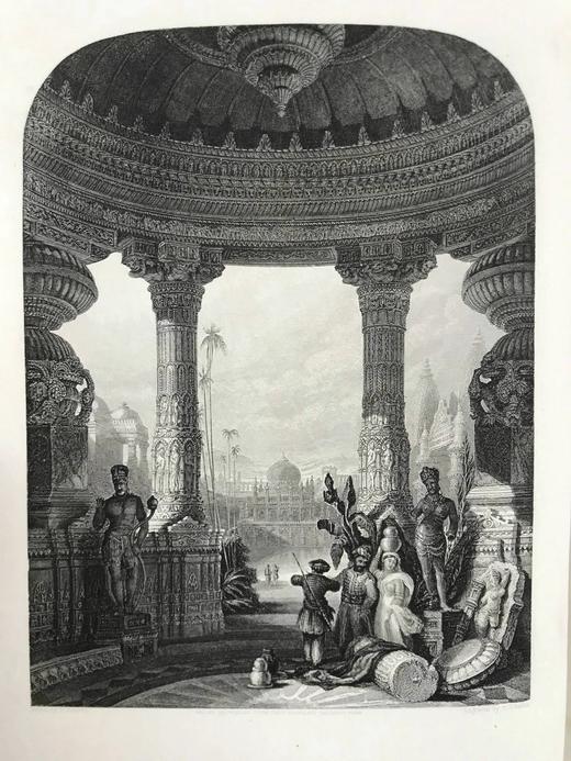 约19世纪后期 我们的印度帝国（卷1） 10余幅版画插图 漆布精装16开 商品图3