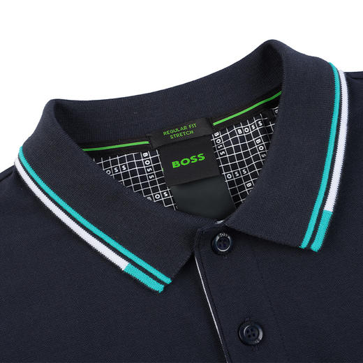 【超惠秒】BOSS 男士简约刺绣logo弹棉短袖Polo T恤 11889 商品图3