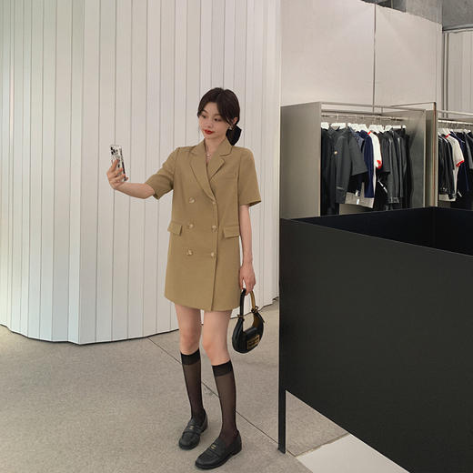 金蘑菇菇【威尔士西装裙】亚麻质感高級贵气！简约气质小众轻复古 商品图4