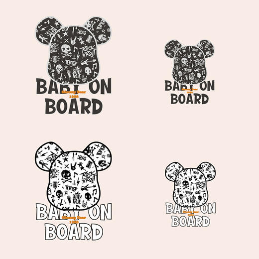 欧美潮牌暴力熊图案热转印衣服T恤辅料印花贴白墨A级过粉胶印烫画贴 商品图0