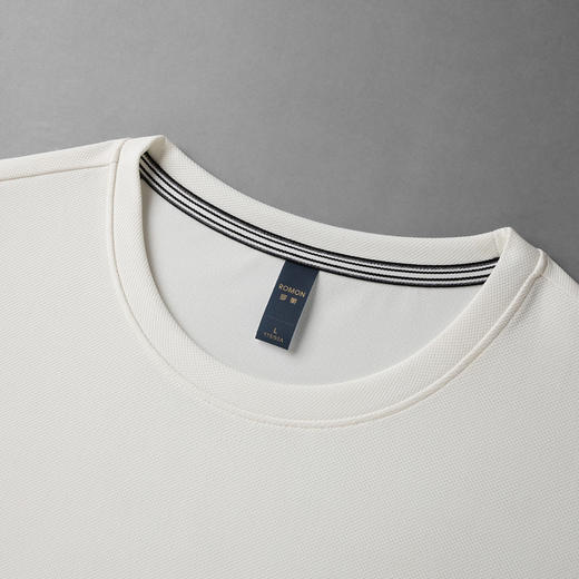 【玉米格 多色】罗蒙春秋男装卫衣时尚绣花弹力卫衣男士休闲百搭基础款圆领长袖t恤男 商品图9