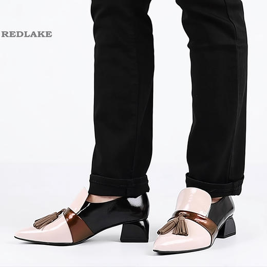 #限时特价#西班牙原产时尚舒适女款时装鞋黑色拼接米白色 商品图10