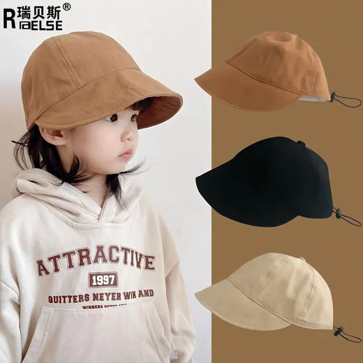赵露思同款儿童帽子春秋季女童宝宝鸭舌帽软顶渔夫帽男童小女孩潮 商品图0