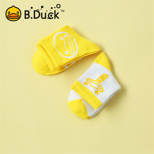 B.Duck小黄鸭儿童袜弹力舒适男女童三双盒装袜子1-5岁 BP6503903 商品图2