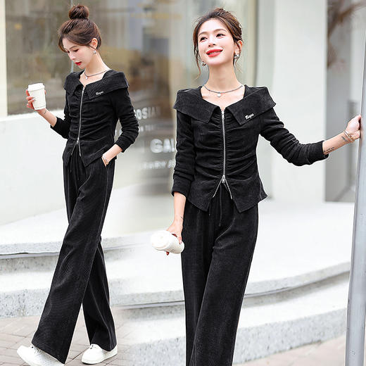 时尚休闲，春季新款舒适修身两件套HR-ASLZ9613 商品图1