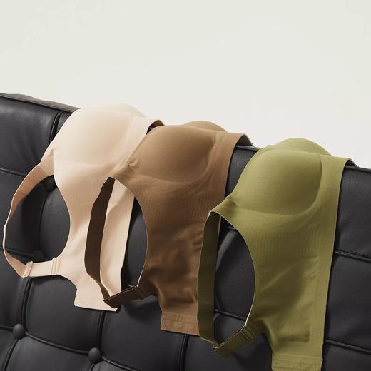 预售 升级新款舒适3D立体透气四角杯内衣 宽肩带抽条蚕丝吊带背扣文胸 商品图1