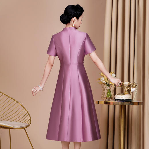 上海旗袍厂DNO4BD2406连衣裙短袖A版宴会年轻装爆款 商品图3