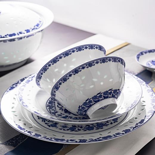 畅销经典 饮食伴侣 | 富玉陶瓷 青花玲珑瓷 梅樱系列餐具釉中彩 商品图2