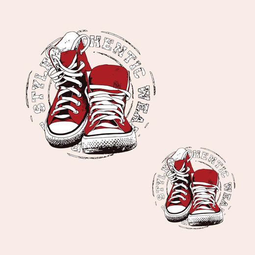 时尚潮男印花热转印贴字母鞋子图案A级过粉白墨胶印耐水洗烫画贴 商品图0