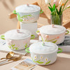 「数款可选！颜值派」创意小清新陶瓷泡面碗浮雕带盖釉下彩学生宿舍家用双耳汤碗沙拉碗餐饮用具 商品缩略图0