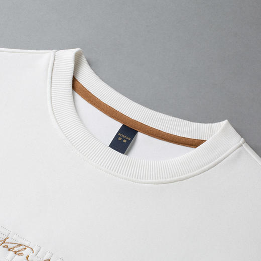 14LP3723414LP37234【桑蚕丝混纺】罗蒙春季男装绣花卫衣男士舒适休闲百搭圆领长袖T恤 商品图4