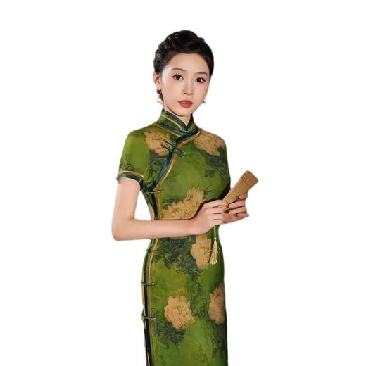 上海旗袍厂2024GSJ900春款新款高端复古气质妈妈中国风老上海滩优雅旗袍长款 商品图4