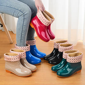 【时尚简约！魅力十足】雨鞋女低筒水鞋牛筋底雨靴保暖防滑套鞋短筒水靴劳保胶鞋，四季可穿，不同天气也能随心应对。