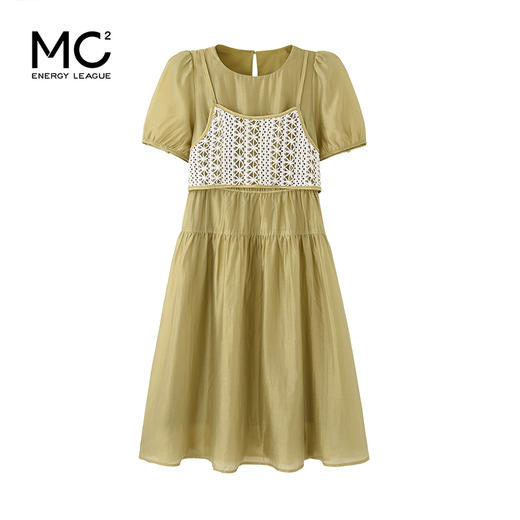 女装圆领短袖连衣裙+勾花小吊带Q2224323 商品图4