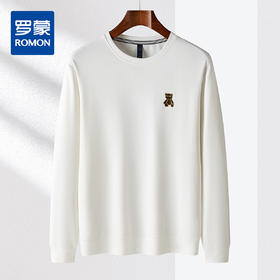 【多色可选 弹力舒适】罗蒙春秋男装卫衣时尚潮流绣花卫衣男士休闲百搭圆领卫衣长袖T恤男
