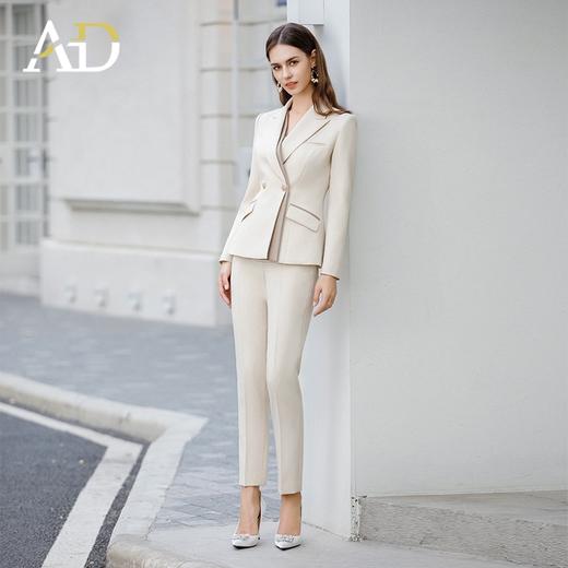 AD前台工作装女高端职场工作服2024新款接拼浅色西装外套经理正装 商品图3