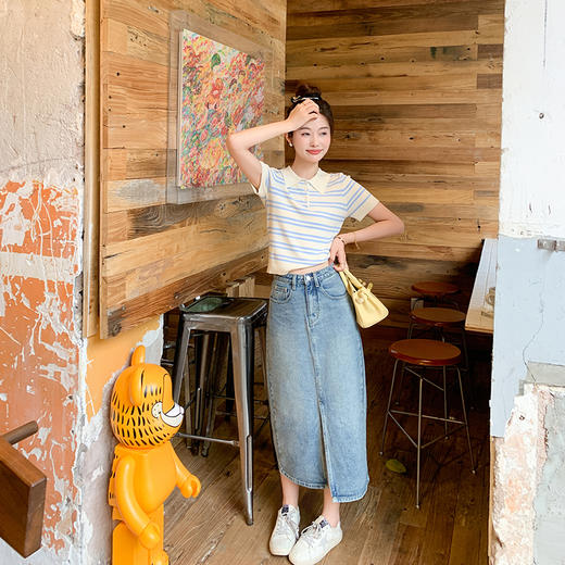 【129元任选2件】现货！2色polo领条纹衫 商品图12