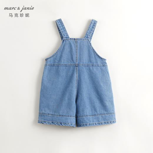 马克珍妮男童纯棉牛仔背带裤短裤儿童裤子2024年夏装新款240538 商品图1