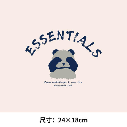 2024新款蓝字母捂眼睛熊猫图案热转印衣服印花辅料贴白墨A级过粉烫画 商品图3