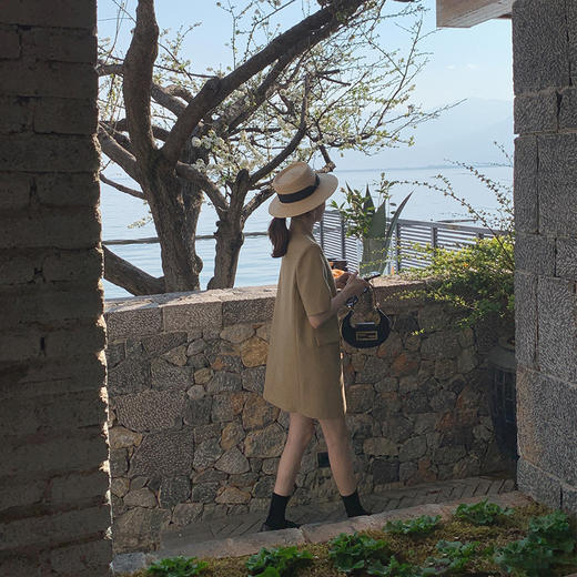 金蘑菇菇【威尔士西装裙】亚麻质感高級贵气！简约气质小众轻复古 商品图1