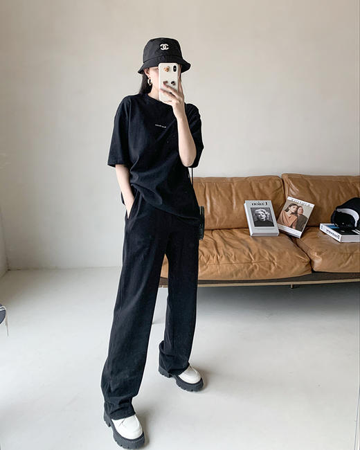 现货 THS 3.2-限时 艾克妮家 显腿长 简约直筒裤 纯棉磨毛休闲裤 2色 BJ3112 商品图2