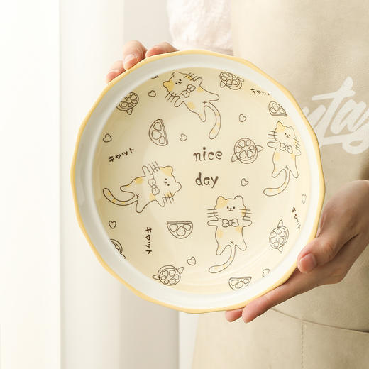 「6件套！抖音同款」新款网红ins柠檬猫可爱陶瓷碗盘6件套 创意个性家用餐饮用具组合套装 商品图3