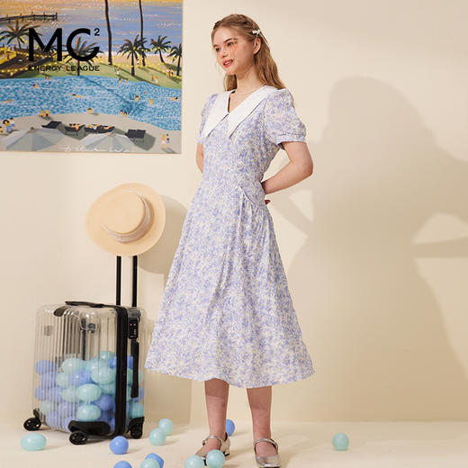 法式娃娃领碎花裙Q3224586 商品图1