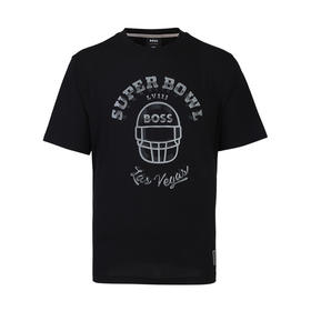 【超惠秒】BOSS 男士超级碗头盔印花弹棉短袖T恤 11880