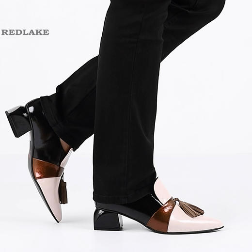 #限时特价#西班牙原产时尚舒适女款时装鞋黑色拼接米白色 商品图11