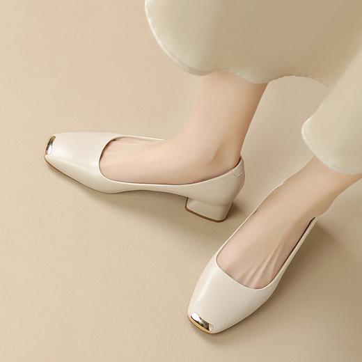 ZHR则则浅口单鞋女2024新款时尚小香风女鞋ins百搭小皮鞋懒人鞋子 商品图3