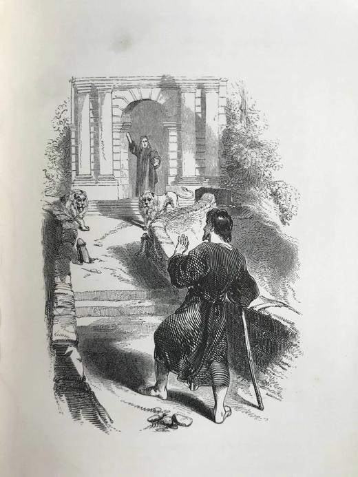 约19世纪中早期 班扬《天路历程》 约10余幅版画插图 漆布精装36开 商品图7