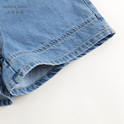 马克珍妮男童纯棉牛仔背带裤短裤儿童裤子2024年夏装新款240538 商品图4