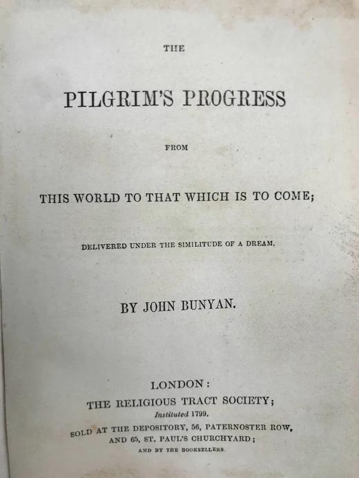 约19世纪中早期 班扬《天路历程》 约10余幅版画插图 漆布精装36开 商品图3