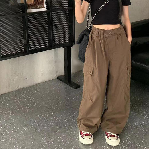 【港风复古范~chao百搭！】韩国童装女童工装裤秋季休闲裤新款，2024儿童裤子宽松百搭长裤潮流！ 商品图6