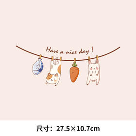 晾晒猫印花图案衣服贴热转印T恤胶印A级过粉烫画烫图烫贴