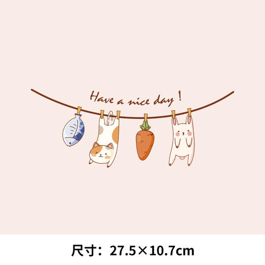 晾晒猫印花图案衣服贴热转印T恤胶印A级过粉烫画烫图烫贴 商品图0