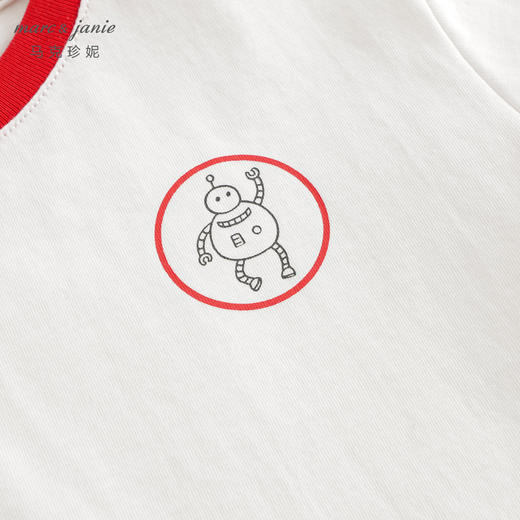 【凉感透气】马克珍妮男童撞色短袖T恤儿童上衣夏装新款240398 商品图4