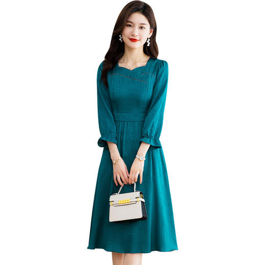 QYM CY0300-Y七分中袖裙气质中长款连衣裙 商品图4