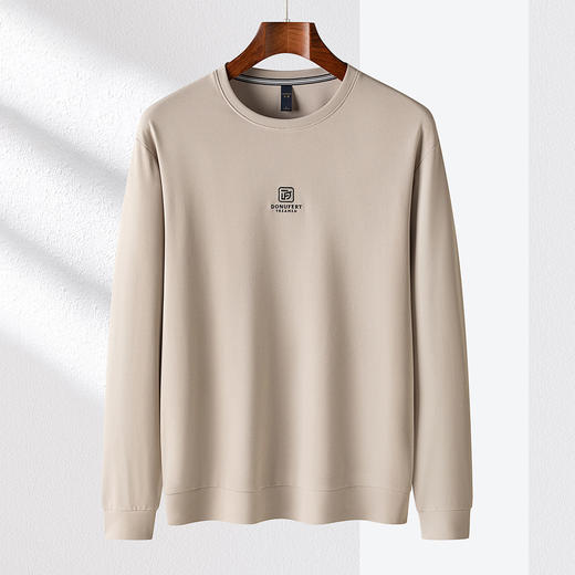 【肌理提花】罗蒙春秋男装时尚卫衣男士撞色绣花卫衣休闲百搭圆领长袖T恤男 商品图3