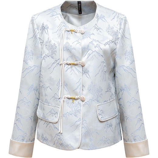 通勤优雅，春款长袖小个子洋气外搭短款印花时尚国风短外套QYM-KSY-HS24A36-L 商品图4